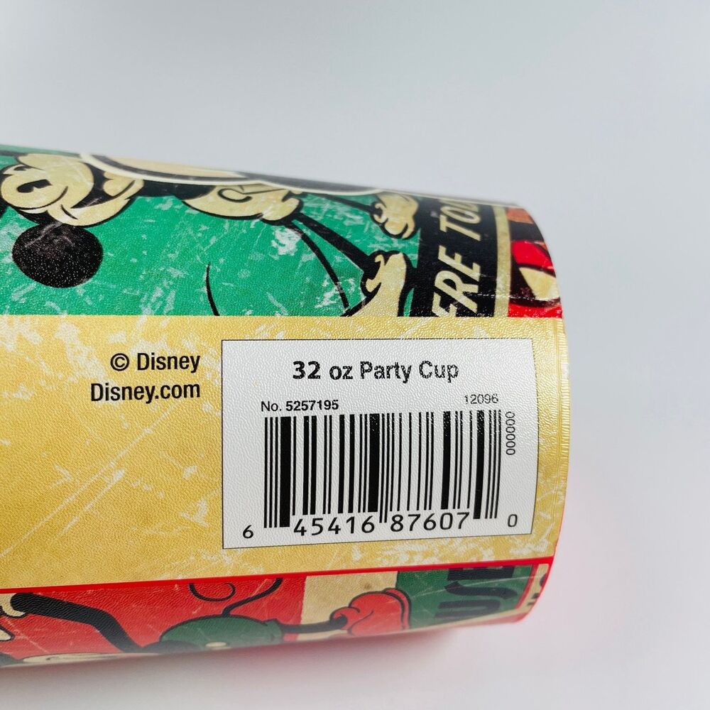 6 Disney Mickey Mouse 32oz Plastic Party Cups Vintage Comic Tumbler Designware - Picture 5 of 8